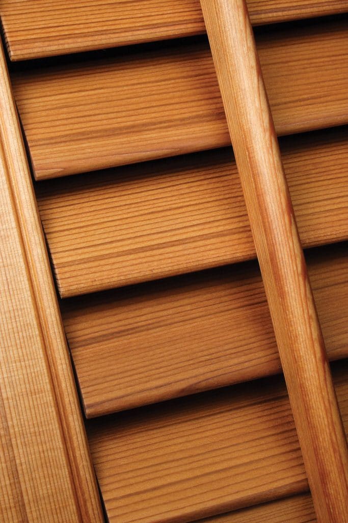 Close up of wooden shutter