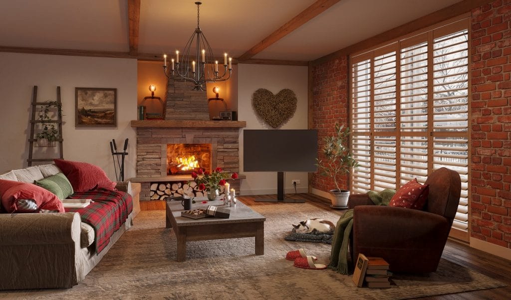 Seasonal lounge with wooden shutters