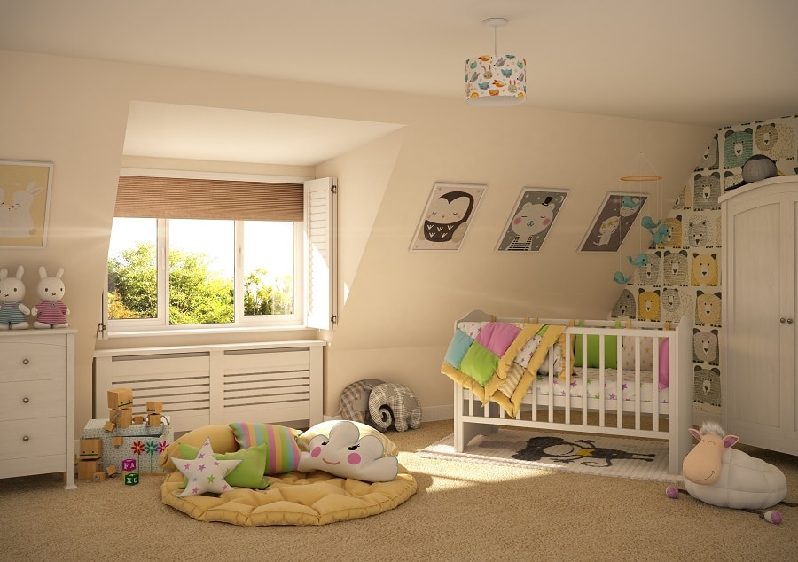 Shutters and shades in nursery